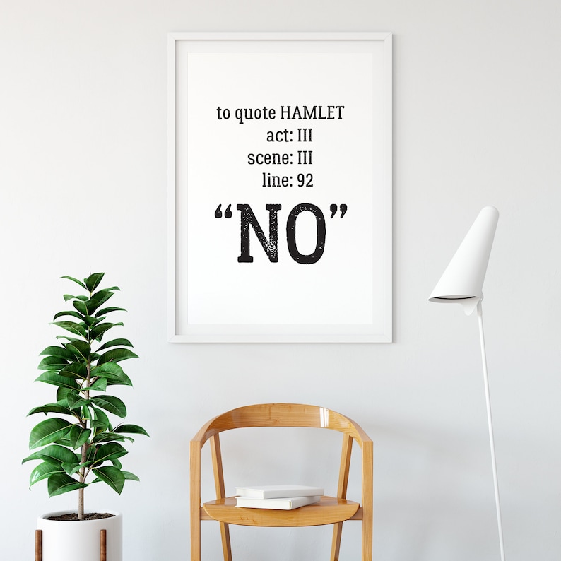 William Shakespeare Quote, Hamlet Quote Print, Hamlet Poster Wall Art ...