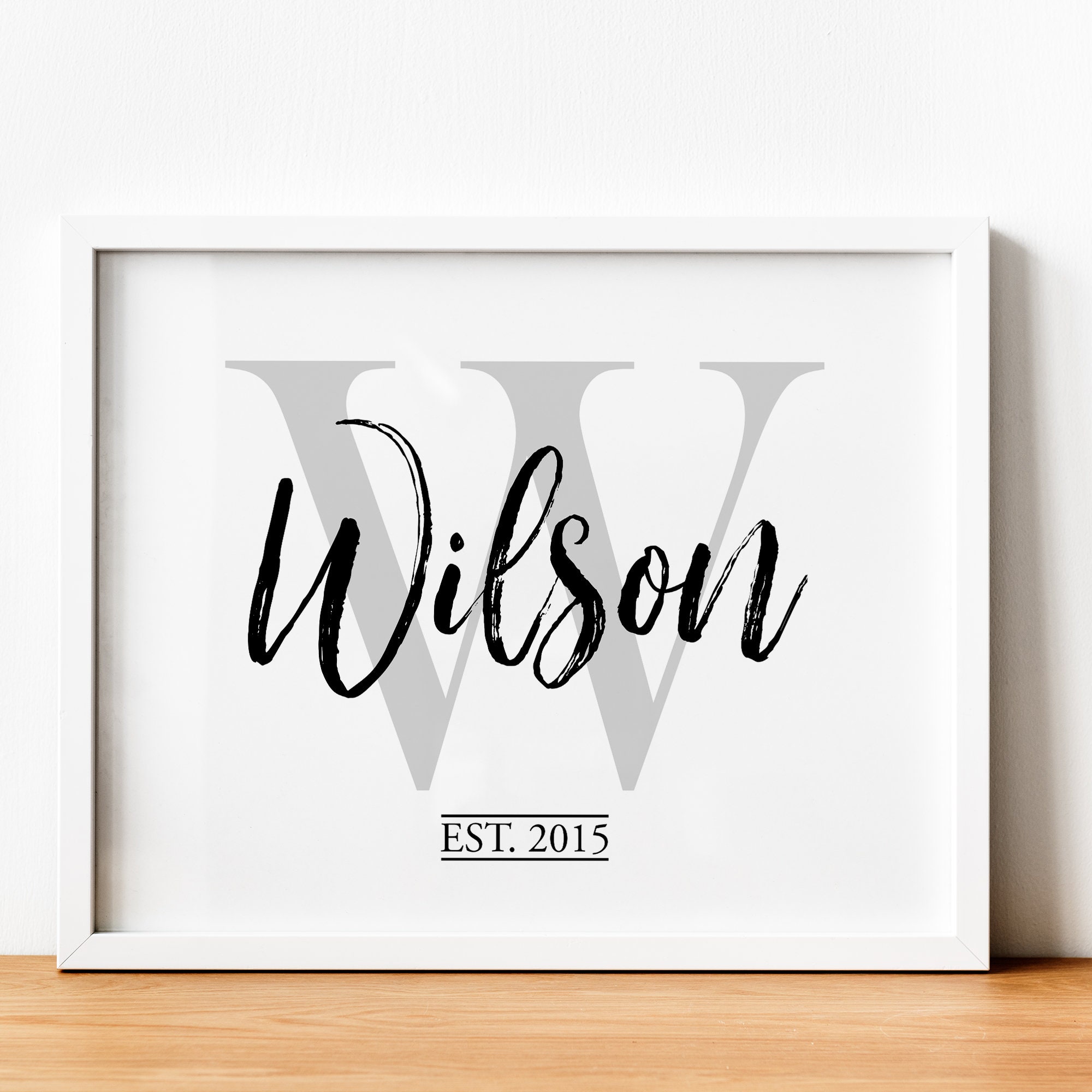Custom Established Family Sign Print, Personalised Family Name Sign ...