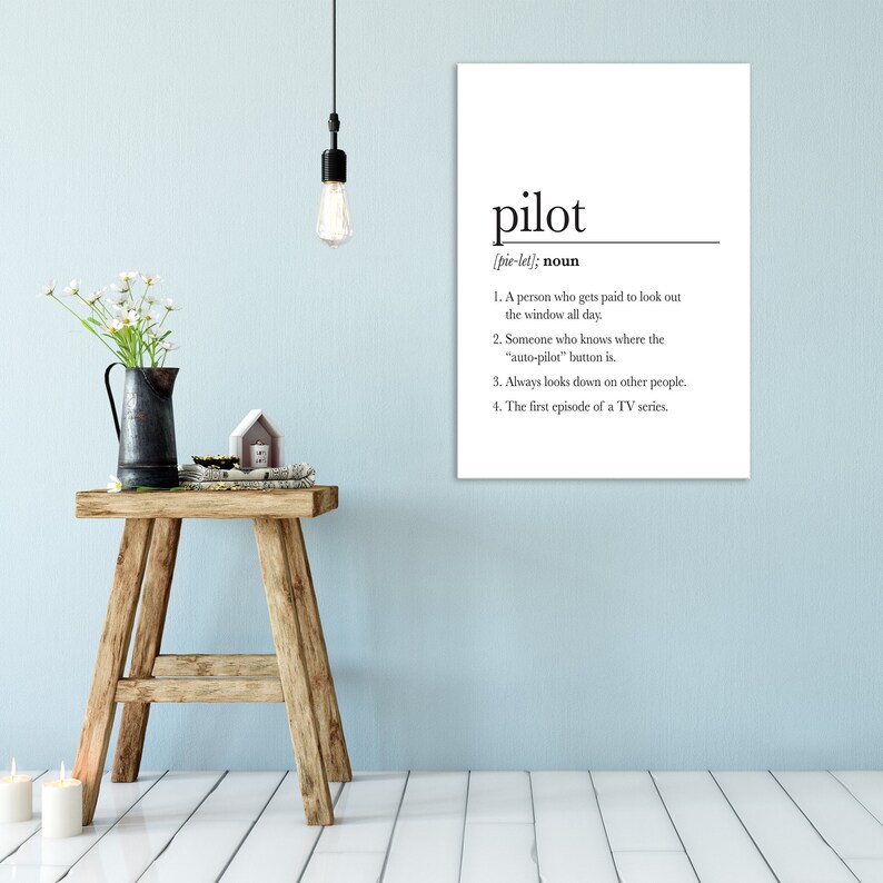 Pilot Gifts, Aviation Gifts, Aviation Decor, Funny Pilot Definition Print, Digital Download Gift, Pilot Gift For Pilot Poster image 7