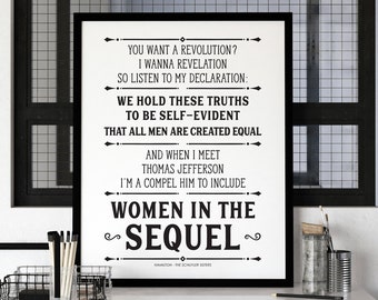 Angelica Schuyler, Eliza Hamilton, Empowered Women, Hamilton Print, Hamilton Poster, Song Poster, Hamilton Quote *DIGITAL DOWNLOAD*