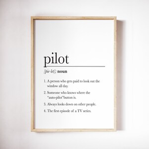 Pilot Gifts, Aviation Gifts, Aviation Decor, Funny Pilot Definition Print, Digital Download Gift, Pilot Gift For Pilot Poster image 8