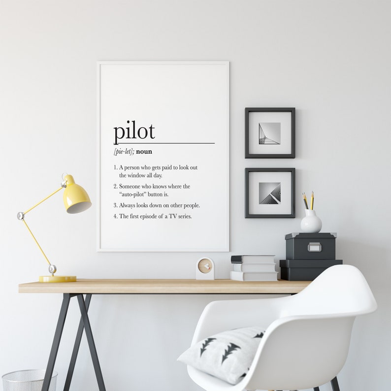 Pilot Gifts, Aviation Gifts, Aviation Decor, Funny Pilot Definition Print, Digital Download Gift, Pilot Gift For Pilot Poster image 3
