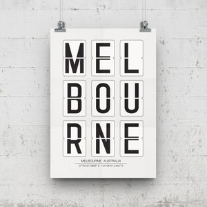 Melbourne Australia Print, Melbourne Coordinates, Australia Poster, Printable Wall Art, City Name Map Coordinates INSTANT DOWNLOAD image 4