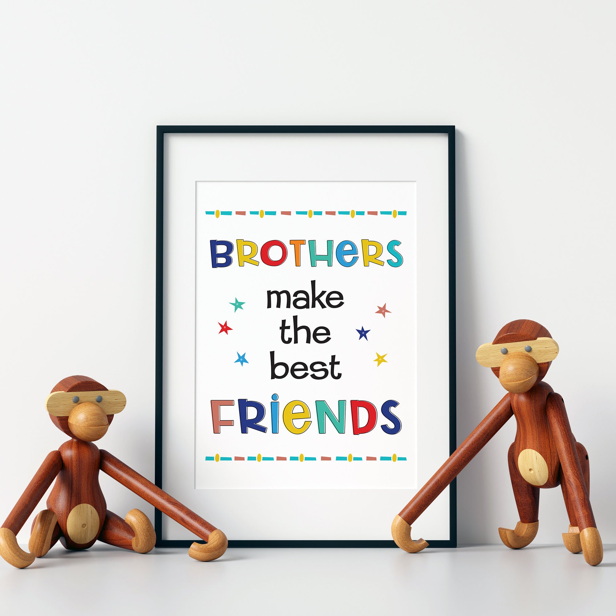 Brothers Make The Best Friends Printable Art, Navy blue prints, Boy