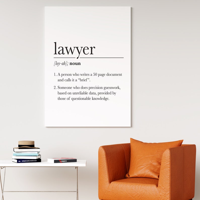Funny Lawyer Definition Print Printable, Lawyer Gift, Lawyer Quote