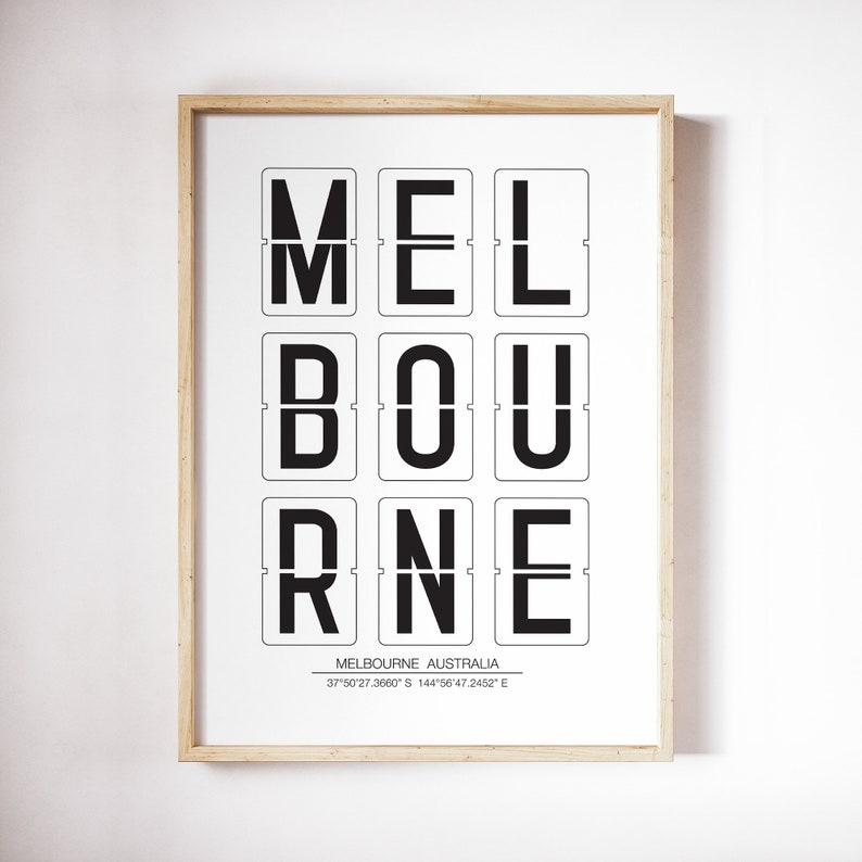 Melbourne Australia Print, Melbourne Coordinates, Australia Poster, Printable Wall Art, City Name Map Coordinates INSTANT DOWNLOAD image 7