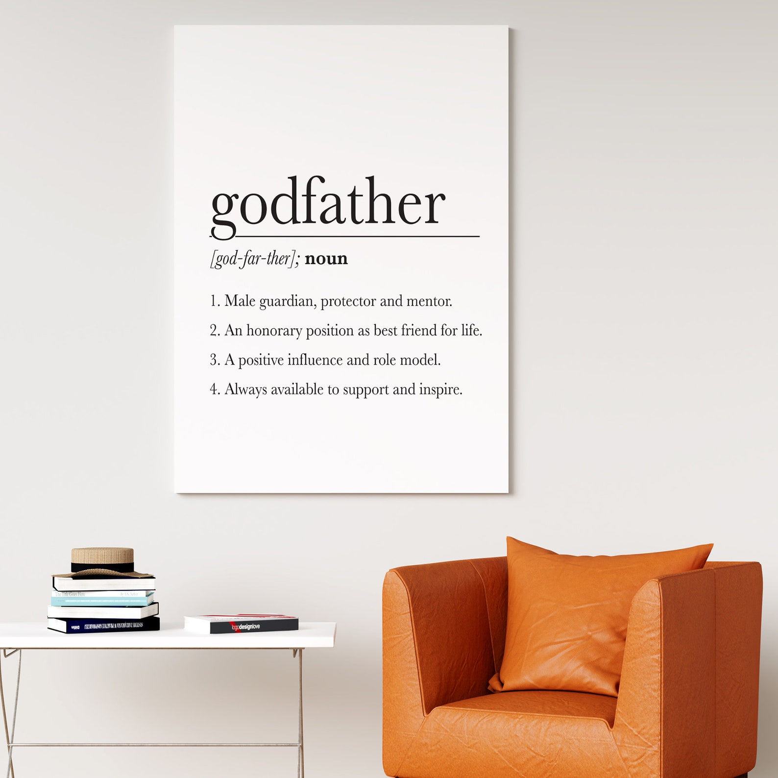 Godfather Definition Print Printable DIGITAL ART Godfather Gift for