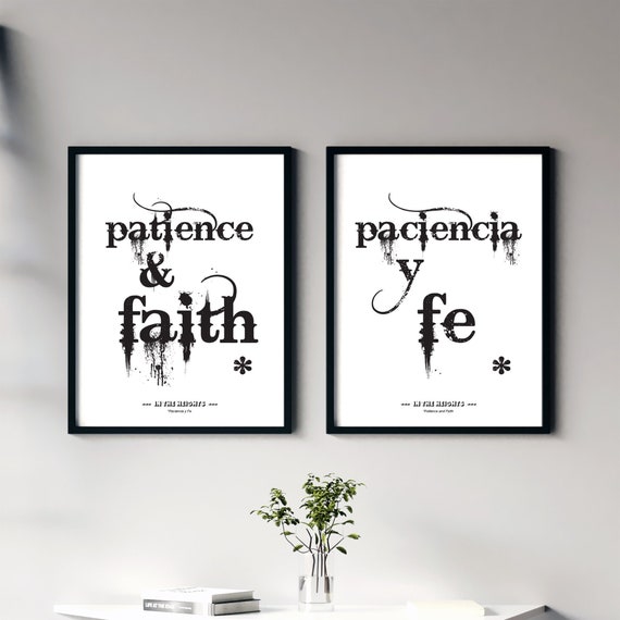 Buy Spanish Printed Poster Paciencia Y Fe Patience and Faith in Online in  India 