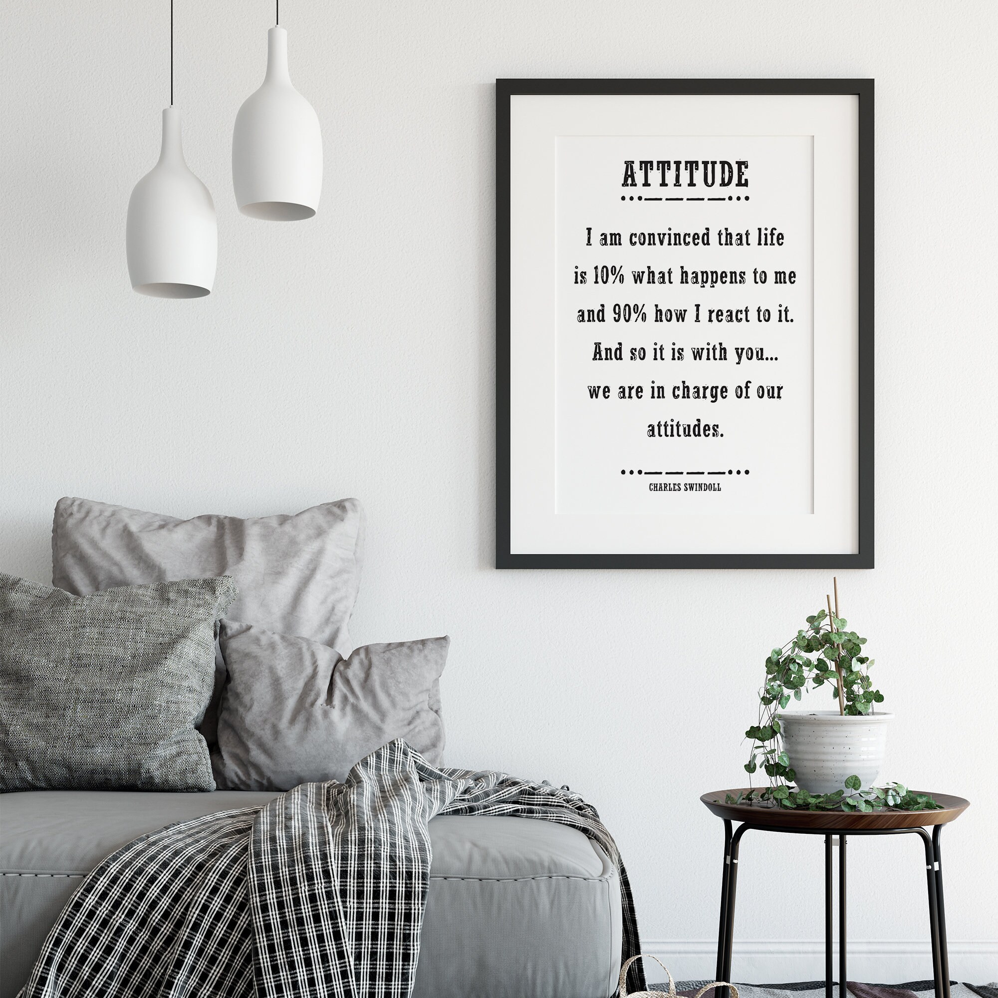 Charles Swindoll Attitude Quote Art Print, Inspirational Poster ...