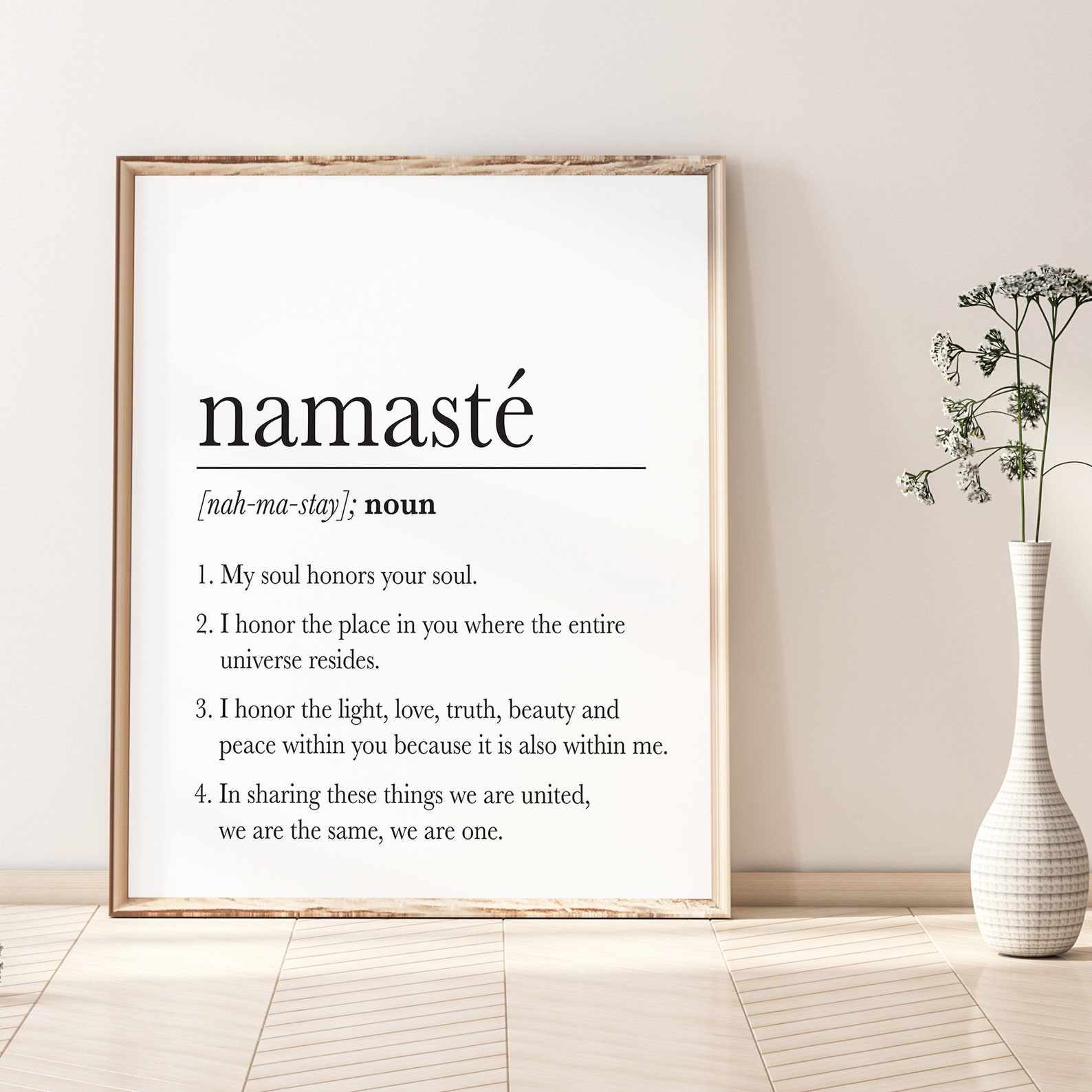 Namaste Definition Print, Namaste Print, Zen Yoga Print, Yoga Poster ...