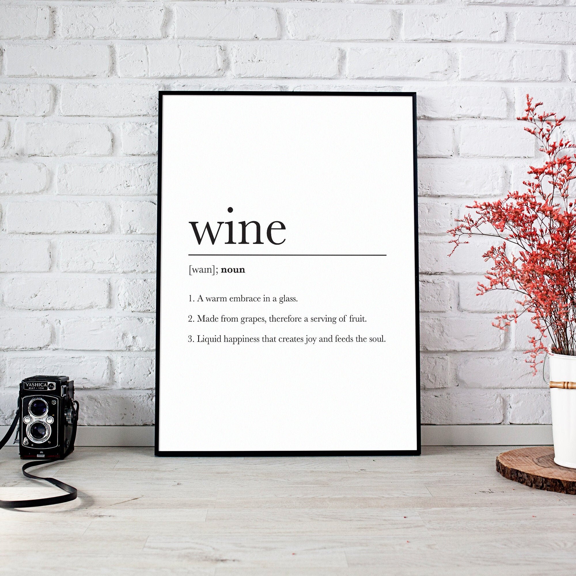 Wine Dictionary Definition Meaning Wine Lover Gift Kitchen Etsy