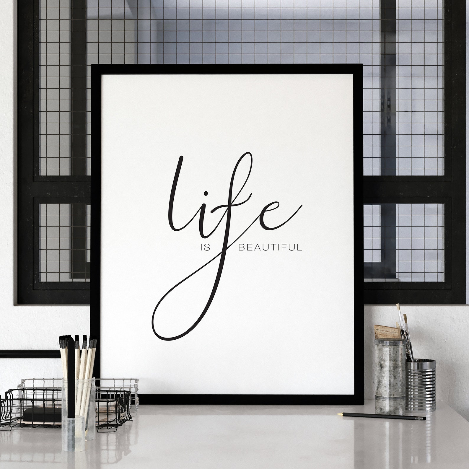 Life is Beautiful Print Fashion Printableprintable Wall Art Etsy