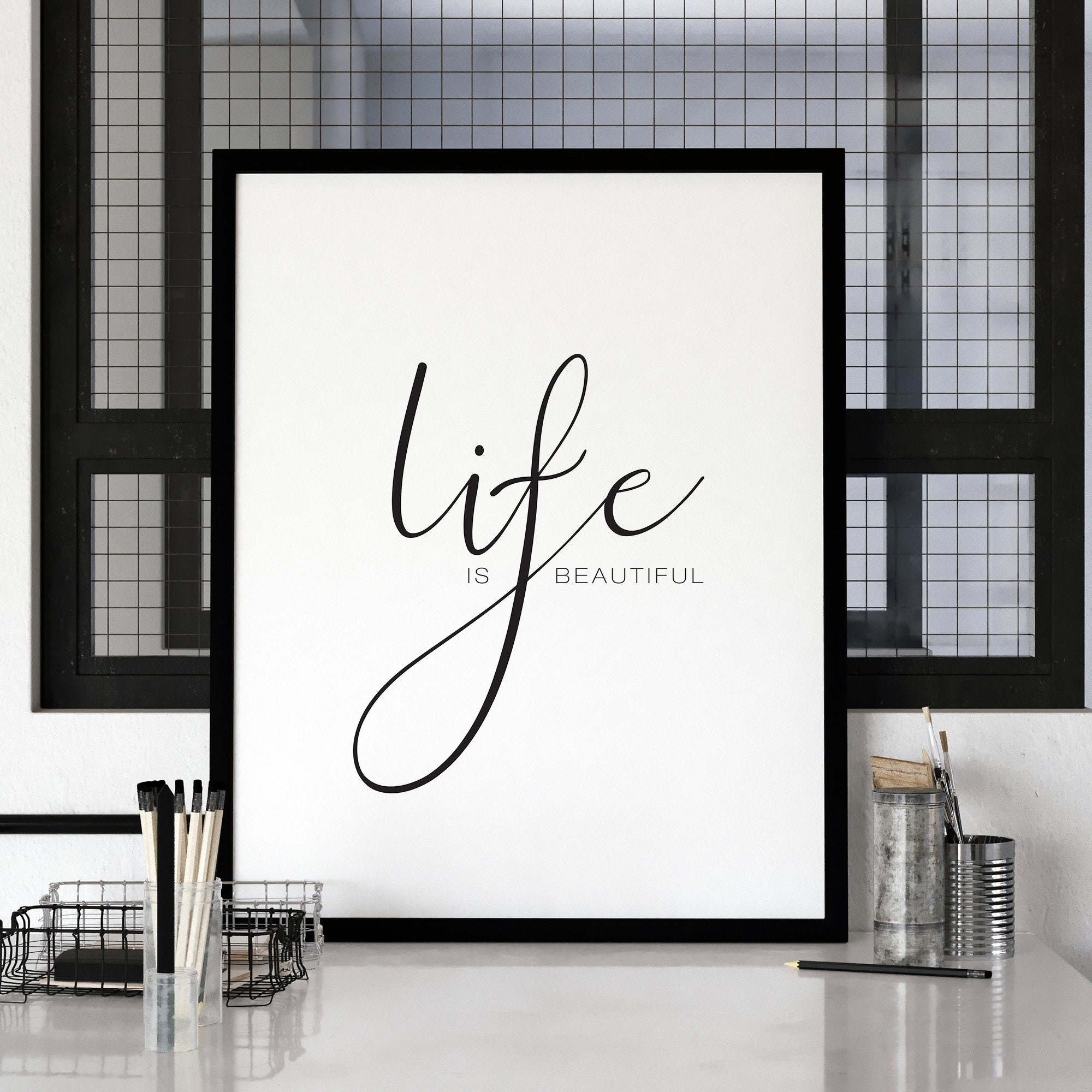Life is Beautiful Print Fashion Printableprintable Wall Art Etsy