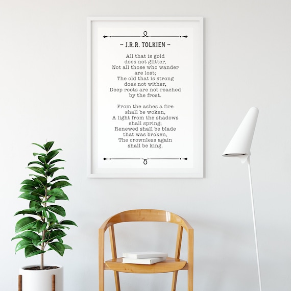 Jrr Tolkien Citation Tout Ce Qui Est Or Ne Brille Pas Cadeau Etsy France
