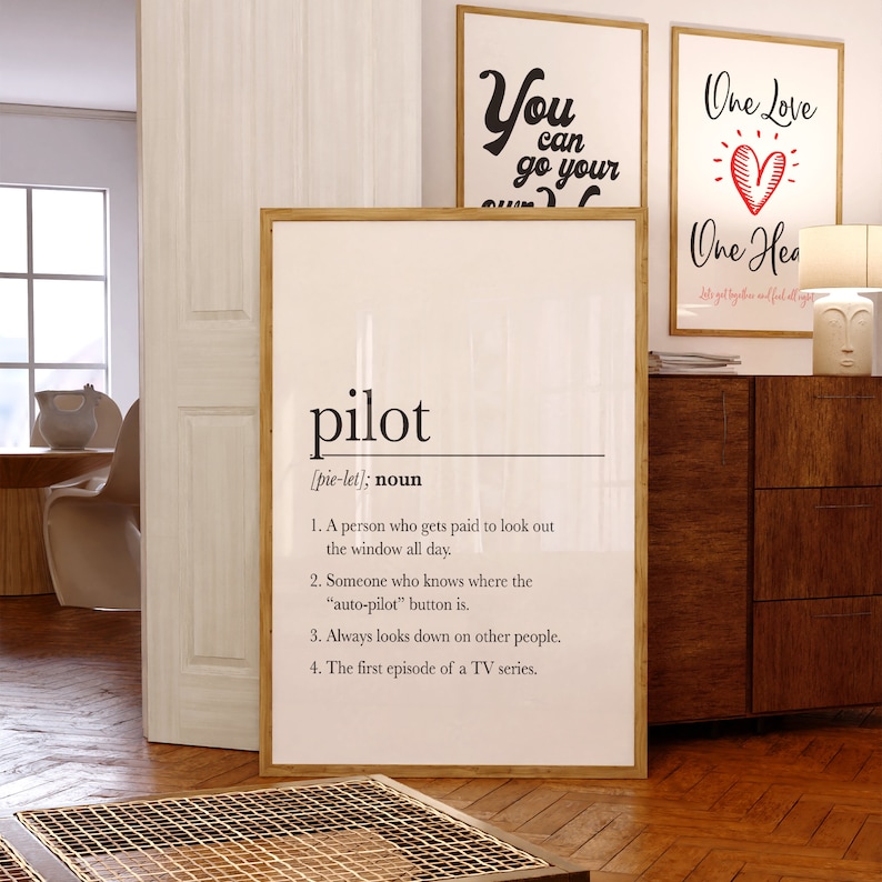 Pilot Gifts, Aviation Gifts, Aviation Decor, Funny Pilot Definition Print, Digital Download Gift, Pilot Gift For Pilot Poster image 2