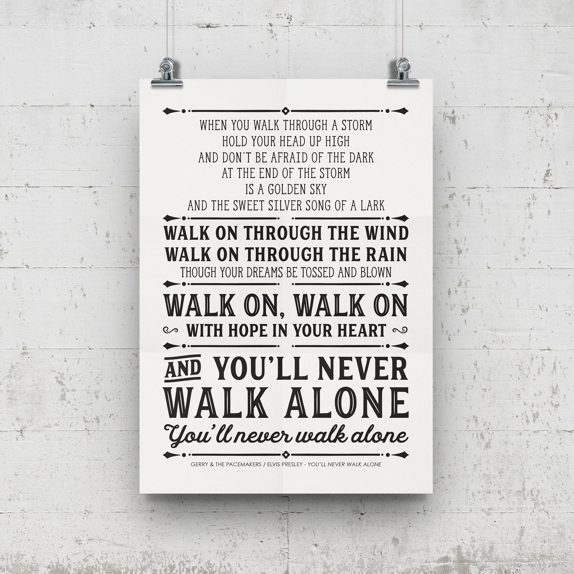 You'll Never Walk Alone Print Liverpool FC Champions | Etsy