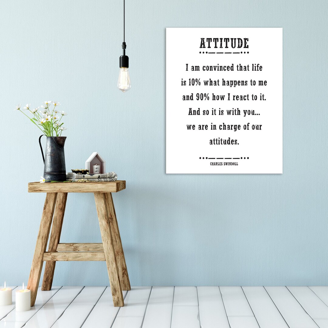 Charles Swindoll Attitude Quote Art Print Inspirational - Etsy