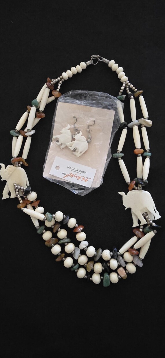 Elephant necklace & earrings