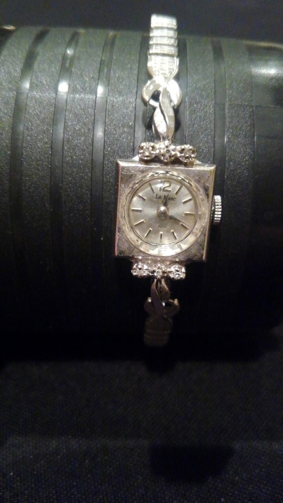 Vintage Hamilton Ladies 14K White Gold Wrist Watch - image 2