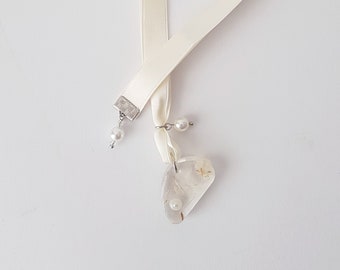 Resin Bookmark Ribbon Cream-White