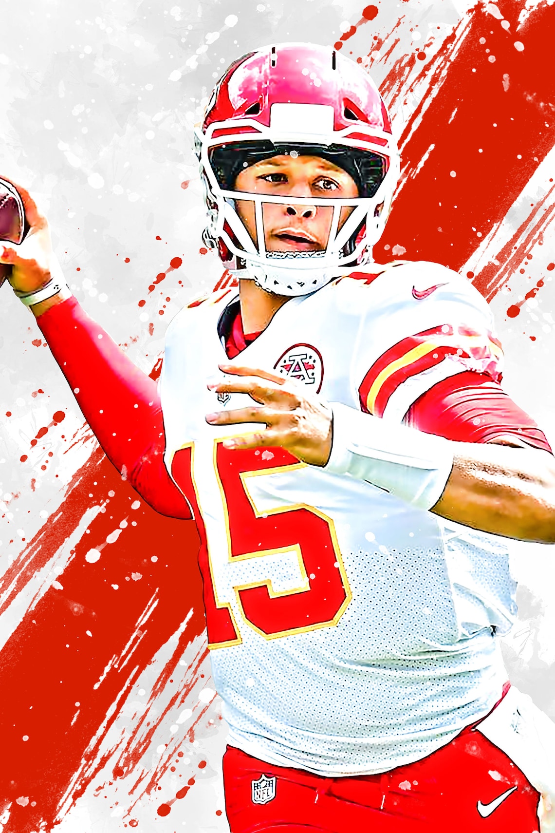 Patrick Mahomes Kansas City Chiefs Poster Print Sports Art Etsy