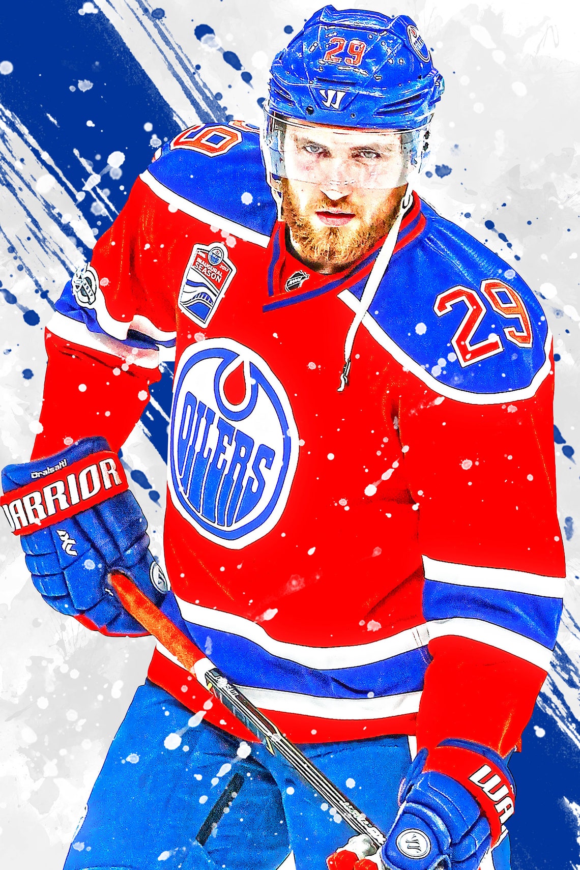 Leon Draisaitl Edmonton Oilers Poster Print Sports Art | Etsy
