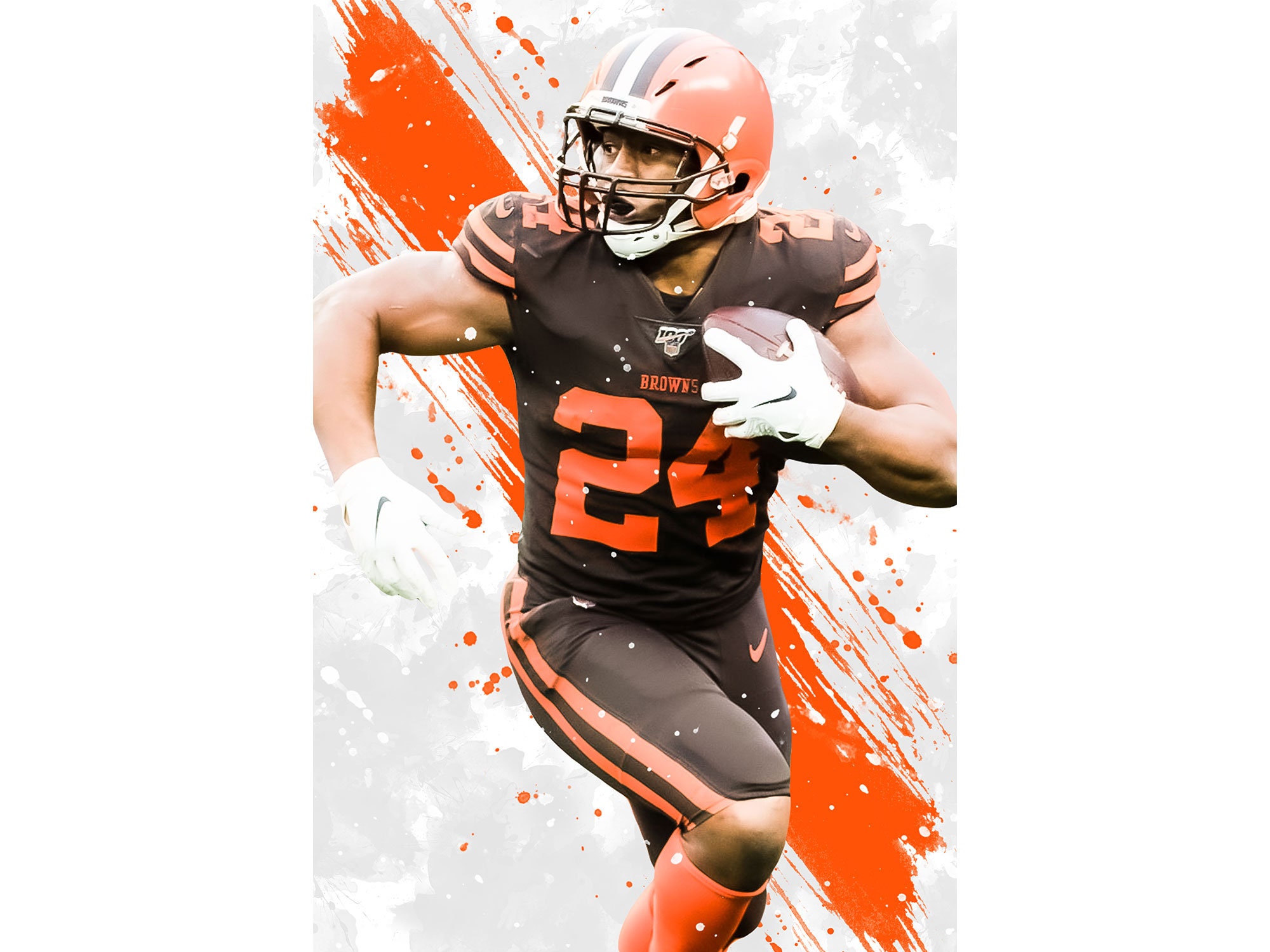 Cleveland Browns Poster Nick Chubb Father S Day Gift Etsy 日本