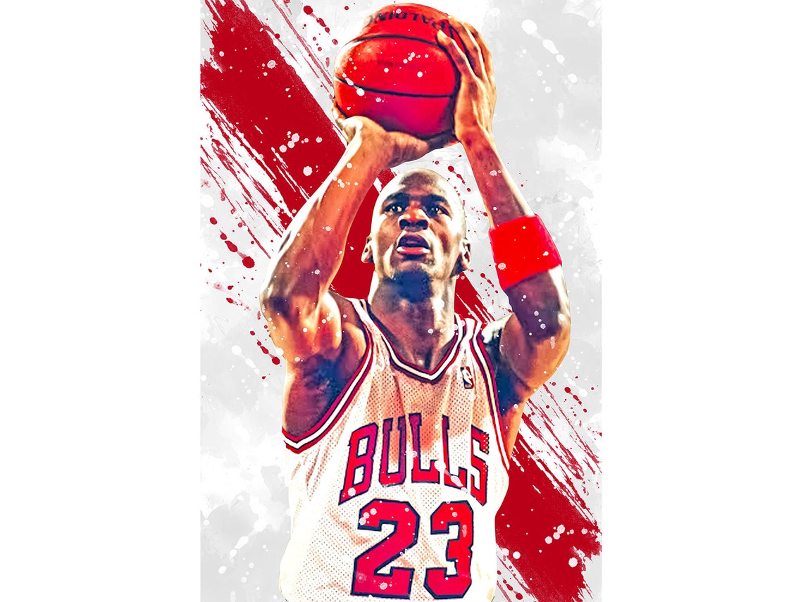 Michael Jordan Chicago Bulls Poster Print Sports Art Etsy