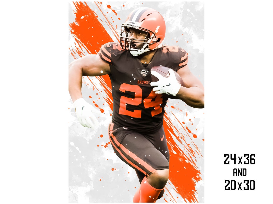 Cleveland Browns Poster Nick Chubb Father's Day Gift Etsy
