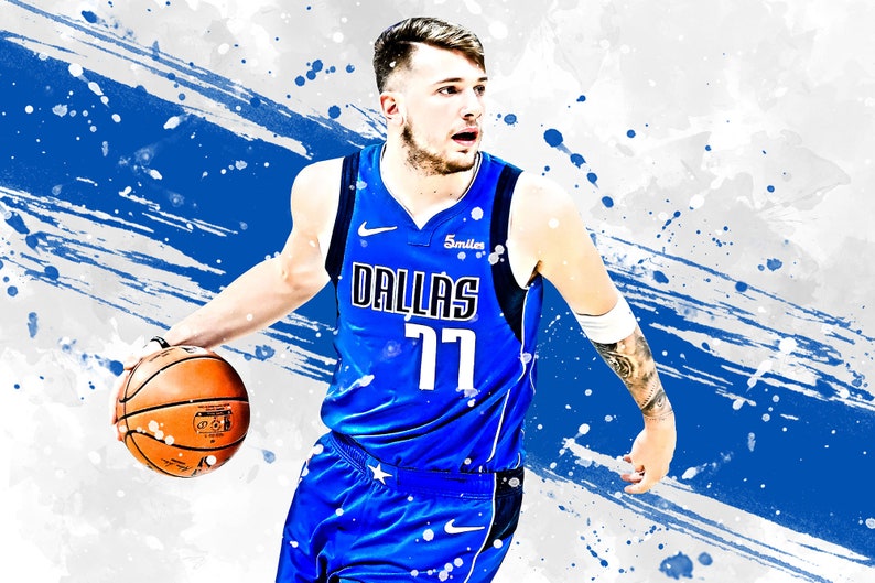 Luka Doncic Dallas Mavericks Poster Print Sports Art | Etsy