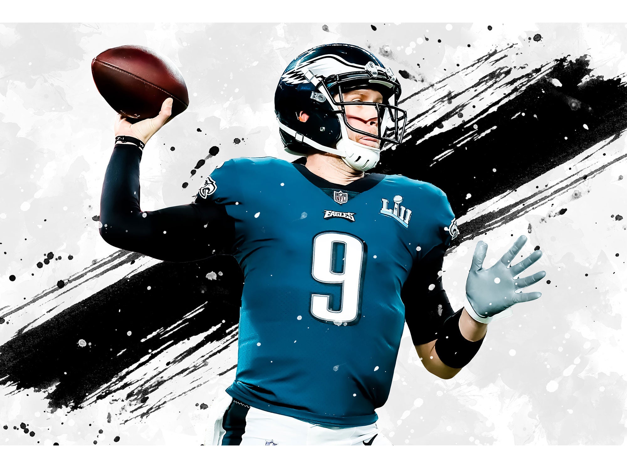 nick foles philadelphia eagles poster print sports art etsy