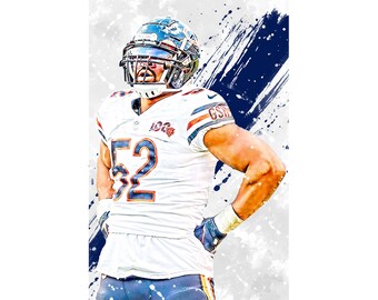 Player Number 52 Mack Chicago Football Team Oil Painting Kids Room Art Player Number 52 Mack Chicago Football Team Oil Painting Kids Room Art