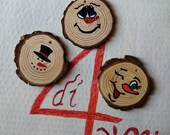 A fir tree and multiple faces