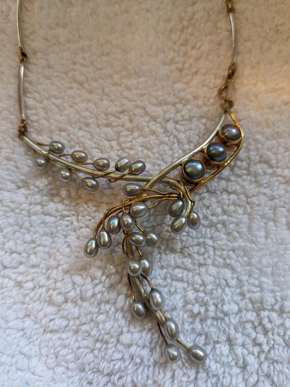 Vintage Gray Freshwater Pearl Necklace - image 1