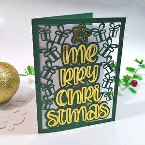 FELIZ NAVIDAD SVG Plantilla Corte Laser Merry Christmas Navidad Svg Cricut Descarga Instantánea Árbol de Navidad Svg Archivos Navidad Cricut