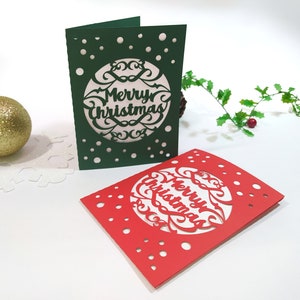 MERRY CHRISTMAs 2SVG Dateien Laser Cut Template Weihnachten Grußkarten Svg Cricut Christmas Svg Xmas Tree Svg Instant Download