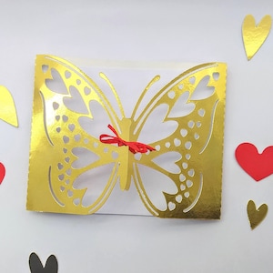 BUTTERFLY SVG Laser Cut Template Butterfly Birthday Card Wedding Invitation Butterfly Baby Shower Card Cut Template Cricut Instant Download