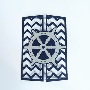 RUDDER SVG レーザーカット テンプレート 招待状 DXF 結婚式招待状 海事招待状 マリンカード SVG 海事結婚式カード SVG