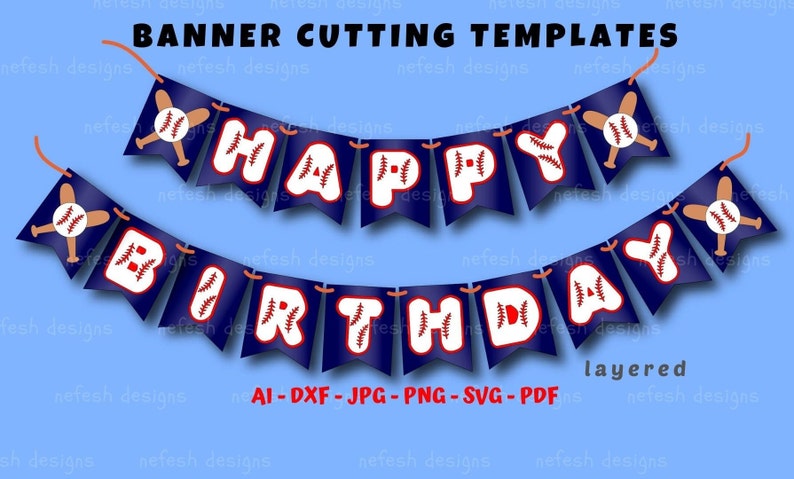 Download BASEBALL BANNERS SVG 10 files templates Layered Happy ...