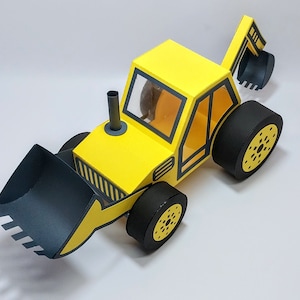 3D BLACKHOE MACHINE SVG Arquivo de corte a laser Arquivos de construção Svg 3d Bulldozer Machine Svg para Cricut Download instantâneo Arquivo 3D de carro svg papel 3D