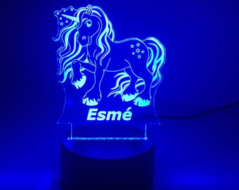 Personalised Unicorn Night Light | Fantasy Night Lamp | Children's Light | Kids Bedroom | Girls Room Night Light | LED Light | Birthday gift