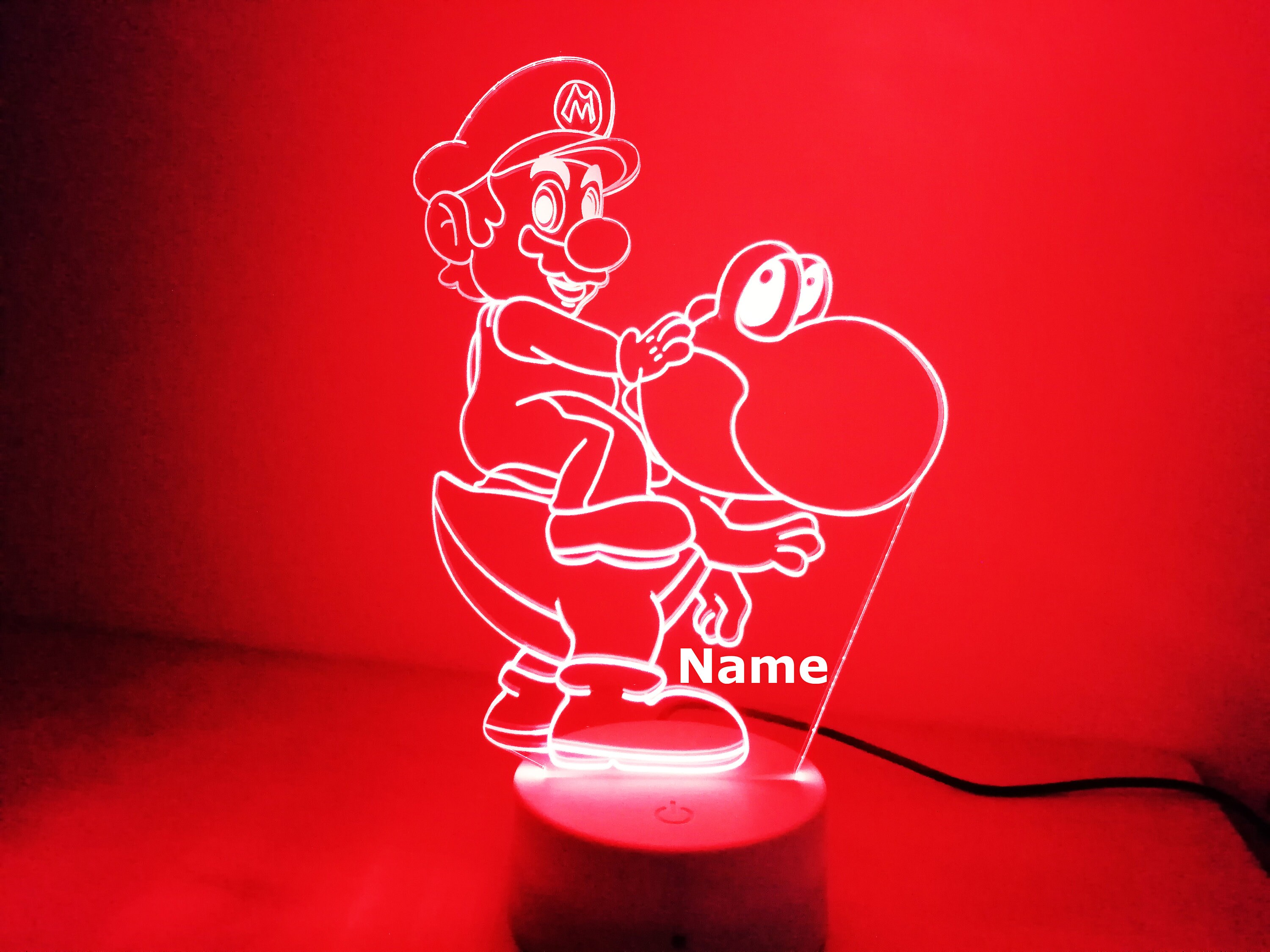 Personalised Mario Night Light Children's Light Kids Etsy