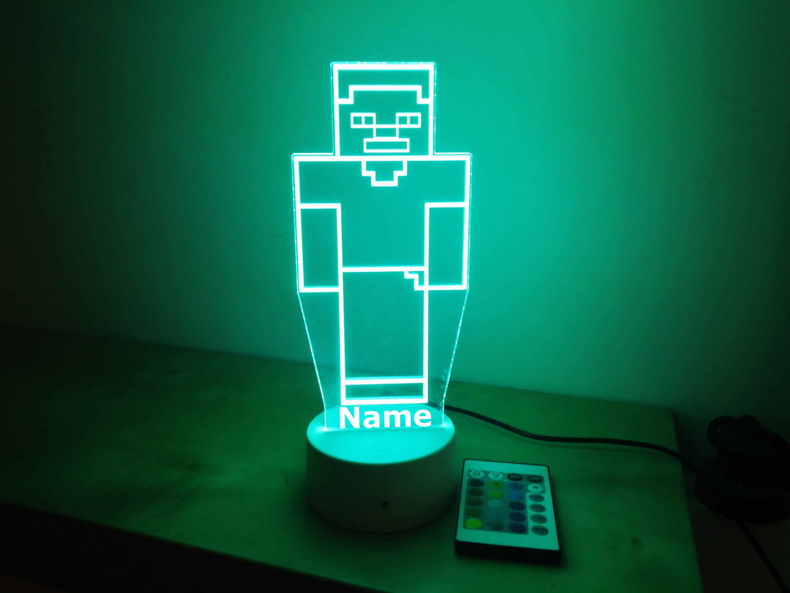Personalised Minecraft Night Light Children's Light Etsy UK