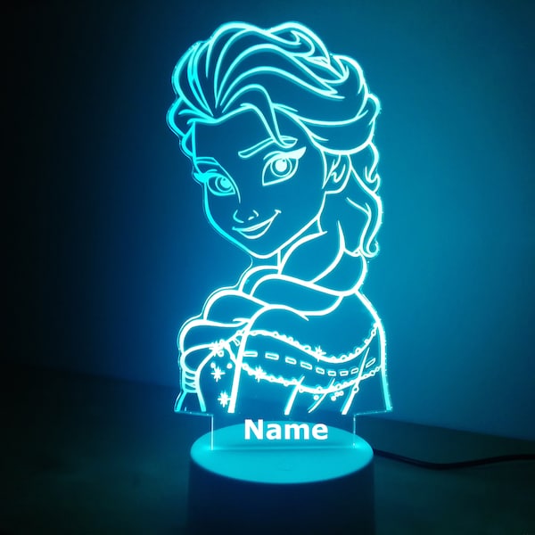 Personalised Frozen Night Light | Elsa | Children's Light | Girls Night Light | LED Light | Birthday gift | Christmas gift | Girls gift |