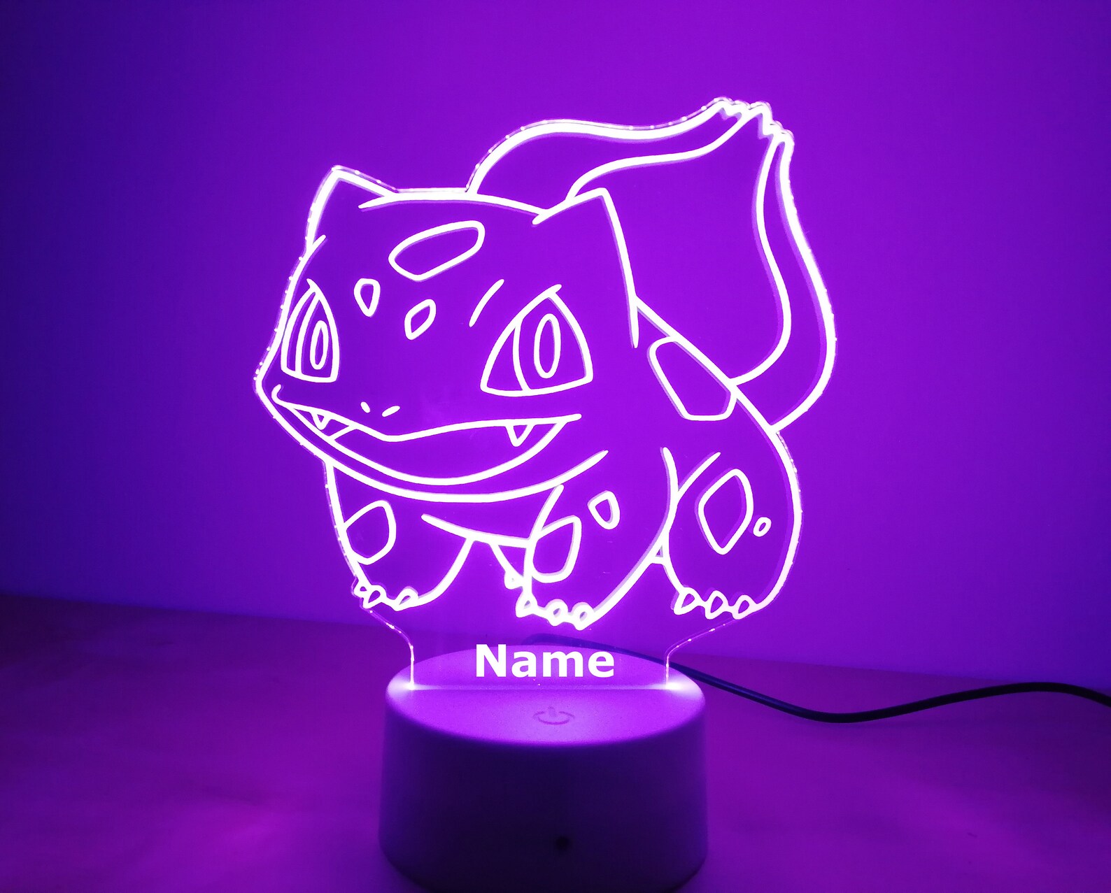 Personalised Pokemon Night Light Bulbasaur Children's Etsy UK