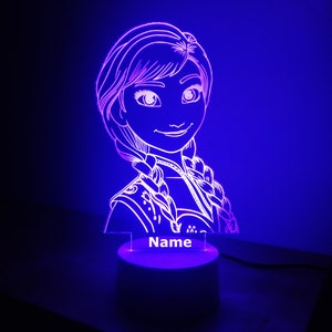 Personalised Frozen Night Light | Children's Light | Girls Night Light | LED Light | Birthday gift | Christmas gift | Girls gift | Bedroom