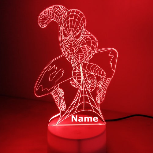 Personalised Spiderman Night Light Children's Light - Etsy UK