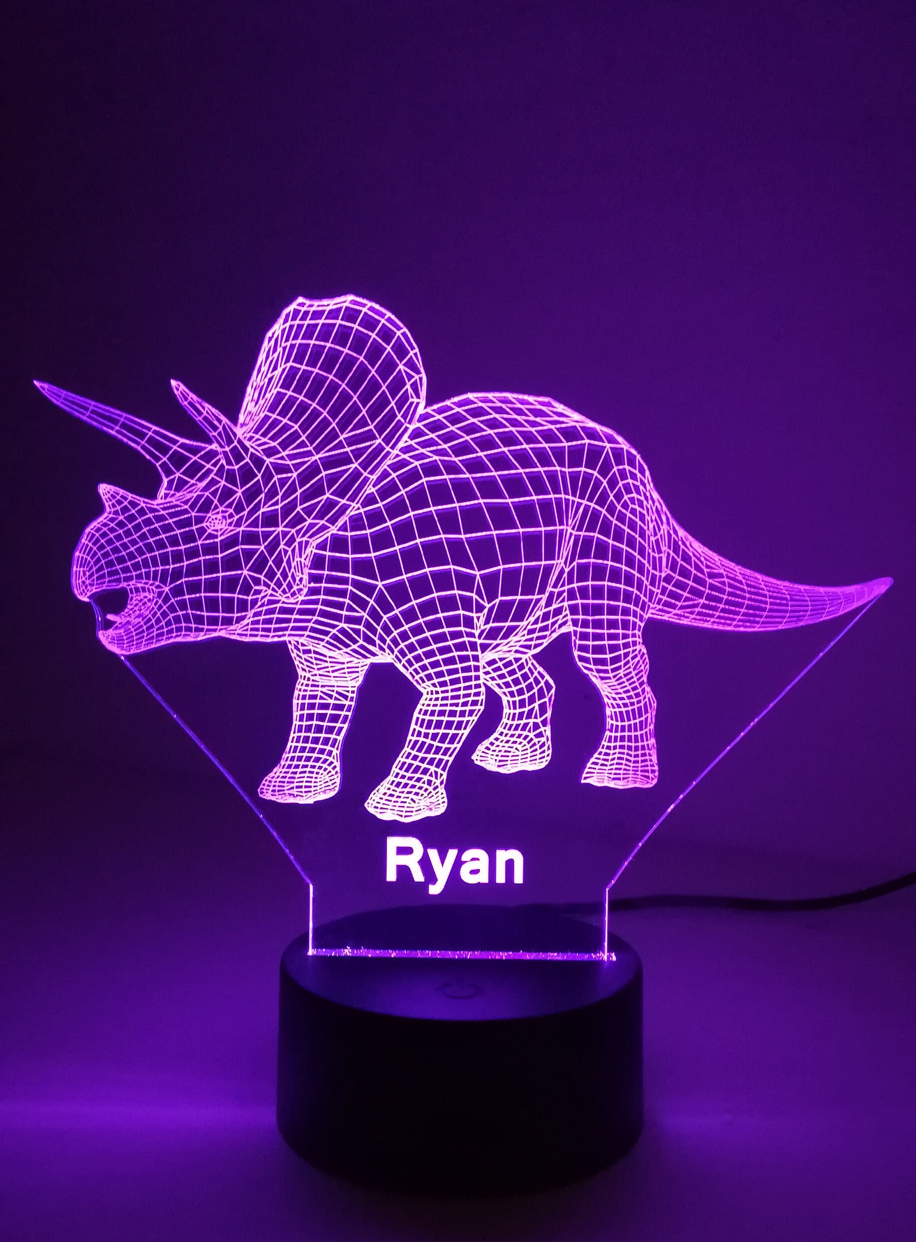 Personalised Dinosaur Night Light Children's Light Etsy