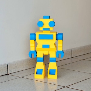 Vintage Robot Papercraft-sjabloon, DIY Papercraft, Low Poly, DIY-robot, afdrukbare sjabloon pdf, papieren speelgoed, papierdecoratie, robotspeelgoed