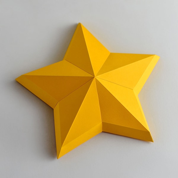 Star Template, Star Papercraft, Low Poly, DIY Star, Printable Template PDF, Papercraft, Wall Decoration, Party DIY, Paper Decoration